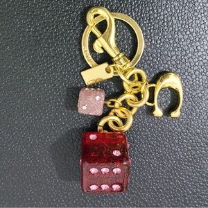 Coach Glitter Dice Keychain Charm